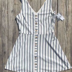 DRESS ( WHITE WITH NAVY LINES)